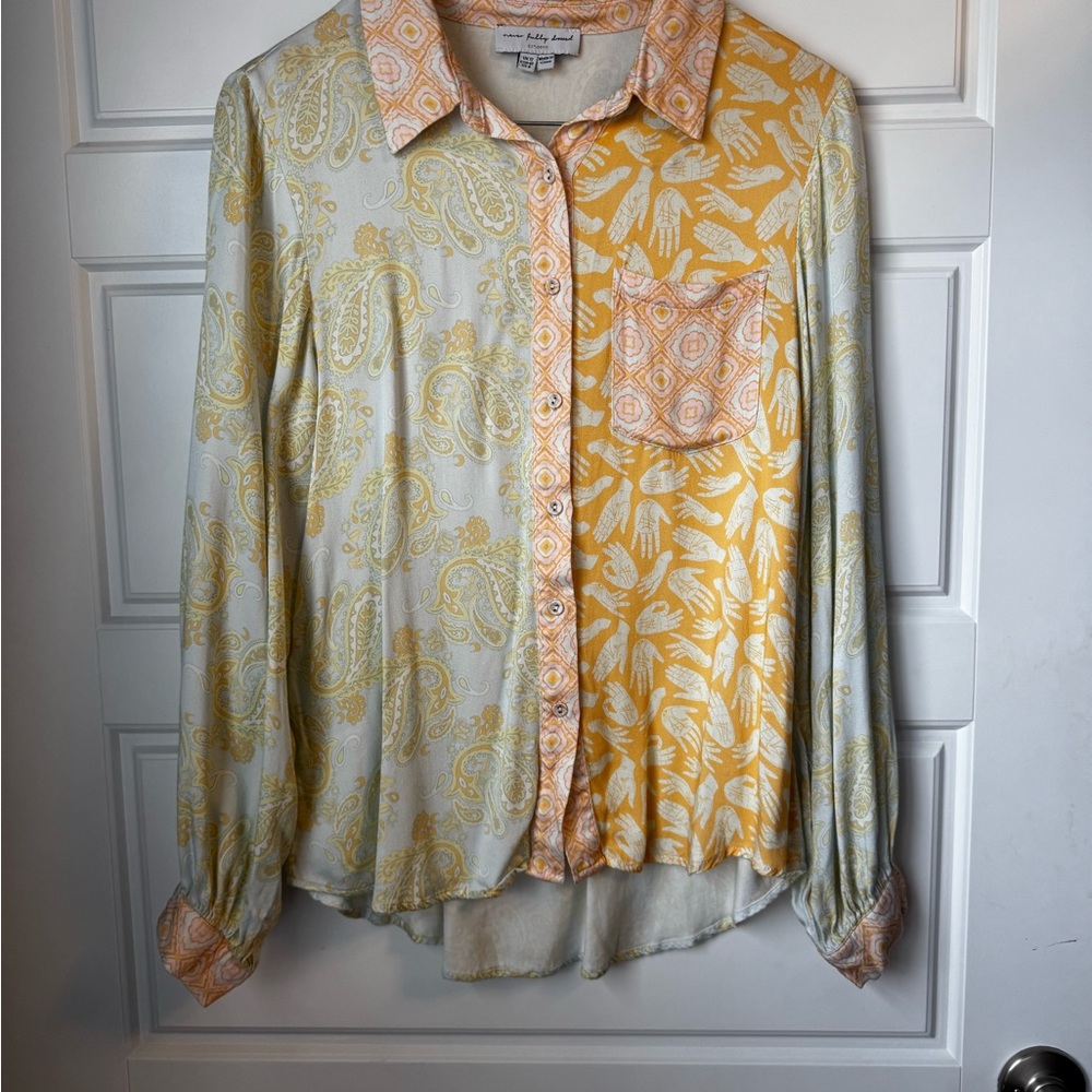 Never Fully Dressed Yellow and Cream Patterned Shirt